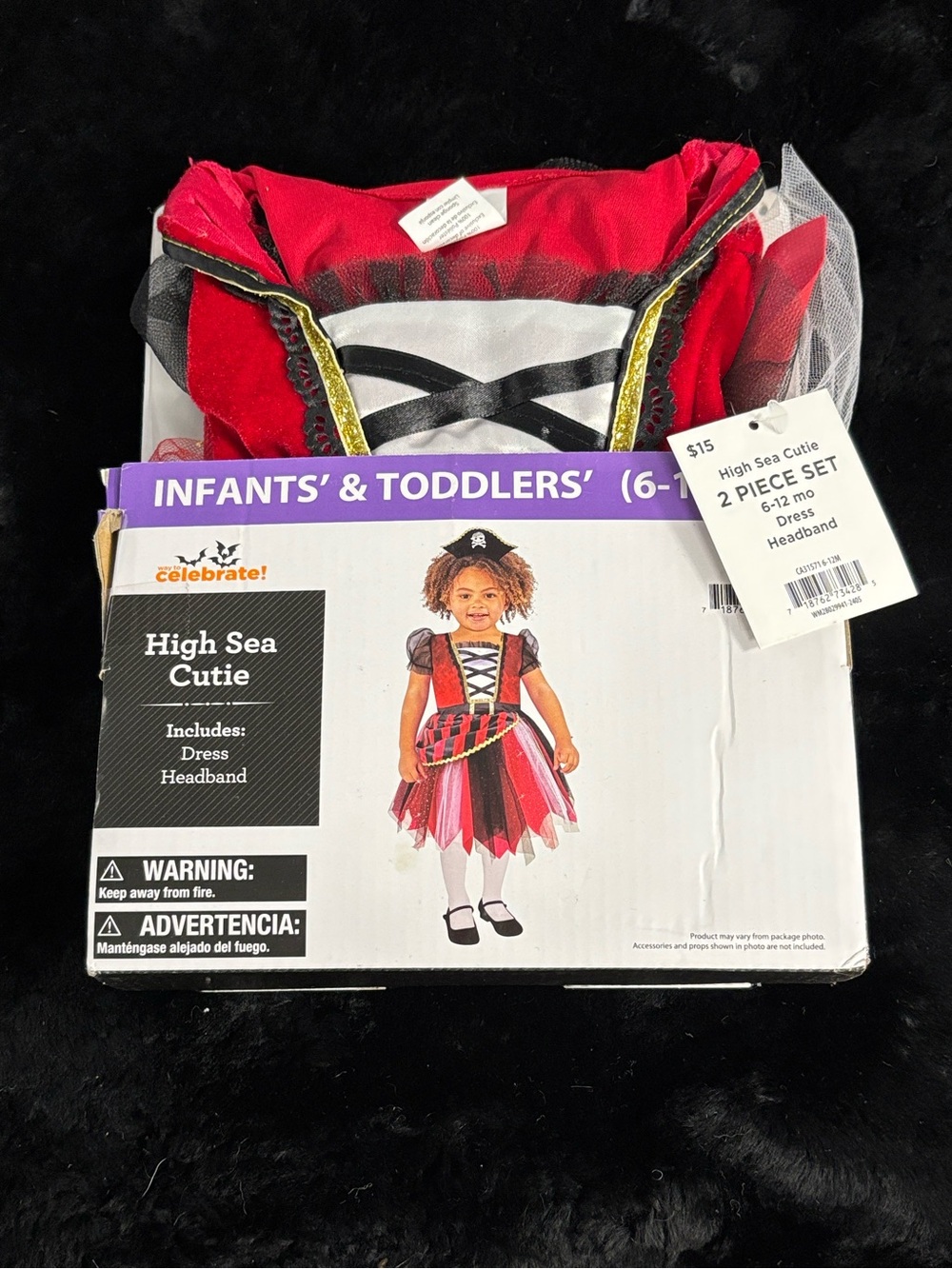 NWT Way to Celebrate! High Sea Cutie Red Infant Dress & Headband 6-12 Months